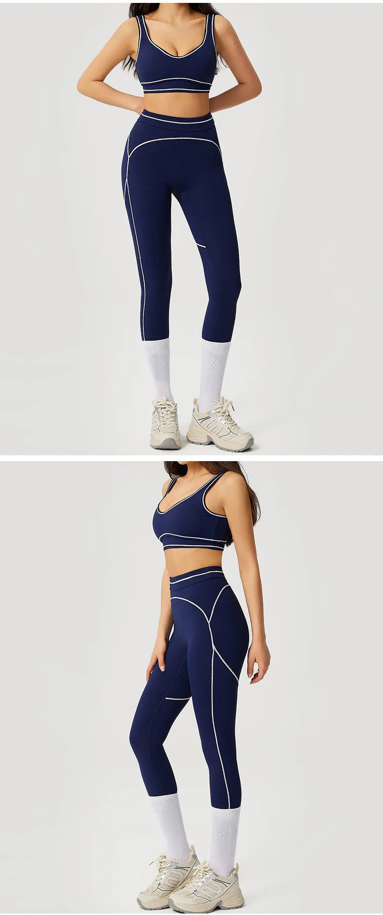 2pcs Women's Gym Sport Set Push up Yoga Pants Hollow Back High Waisted Leggings Fitness Bra Workout Quick Dry Breathable Sportswear