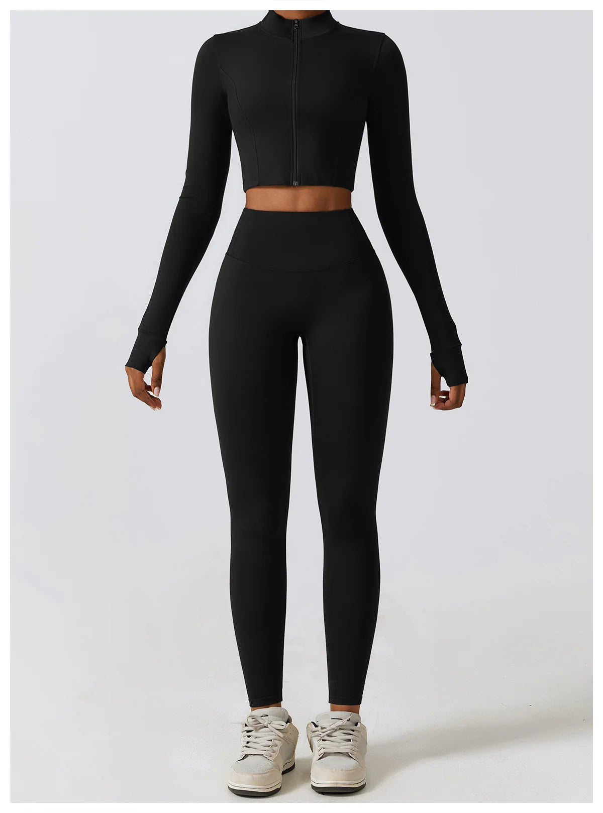 Women's Sportswear Yoga Set Seamless Fitness Bra Crop Top Long Sleeve Workout Clothes Athletic Wear Gym Legging for Running Fitness