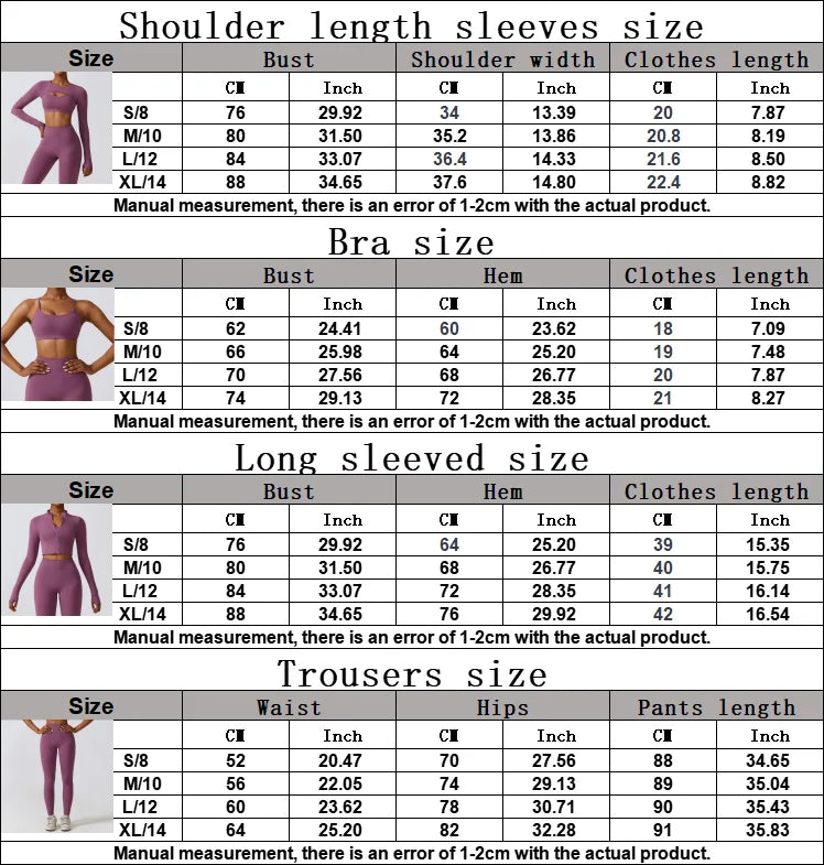 Women's Sportswear Yoga Set Seamless Fitness Bra Crop Top Long Sleeve Workout Clothes Athletic Wear Gym Legging for Running Fitness