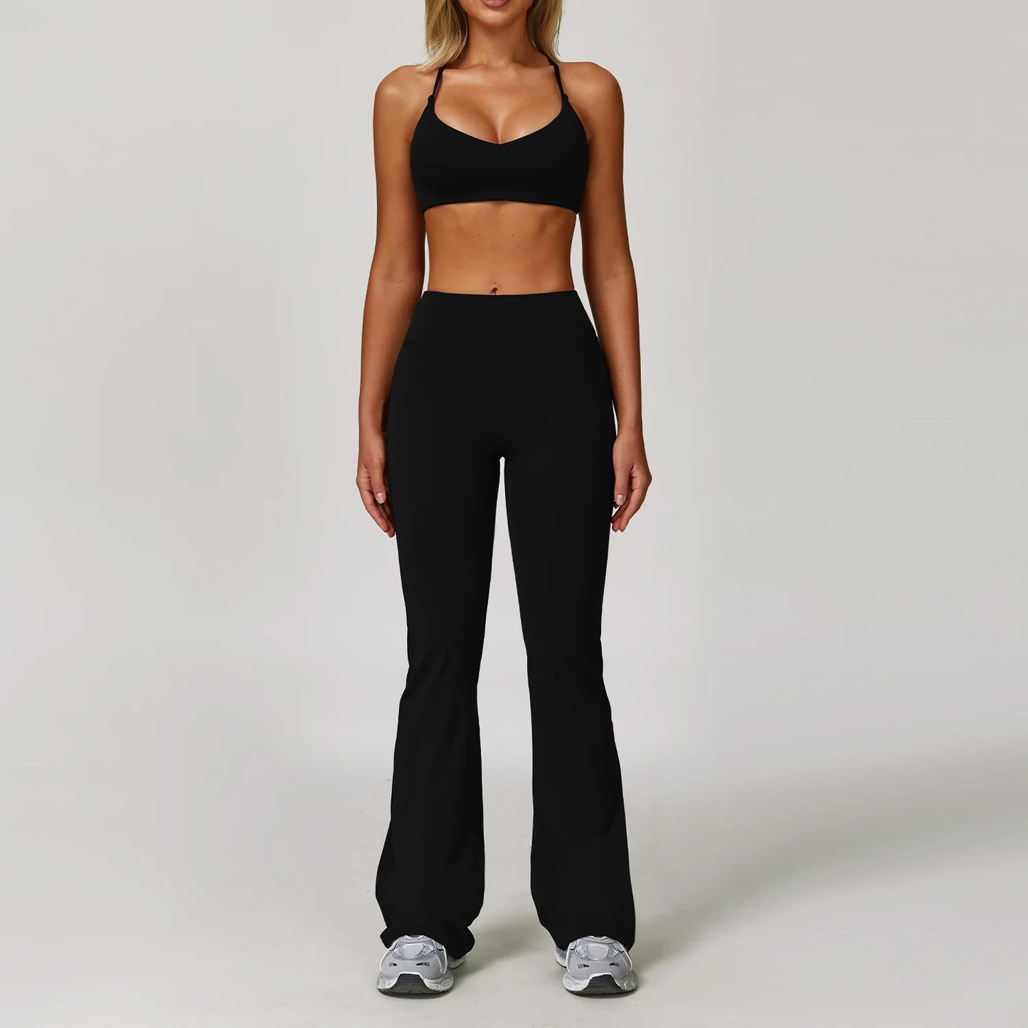 Women's Yoga Sports Set 2/3PCS Gym Workout Tracksuit Long Sleeve Sports Bra Athletic Wear Running Fitness Clothing