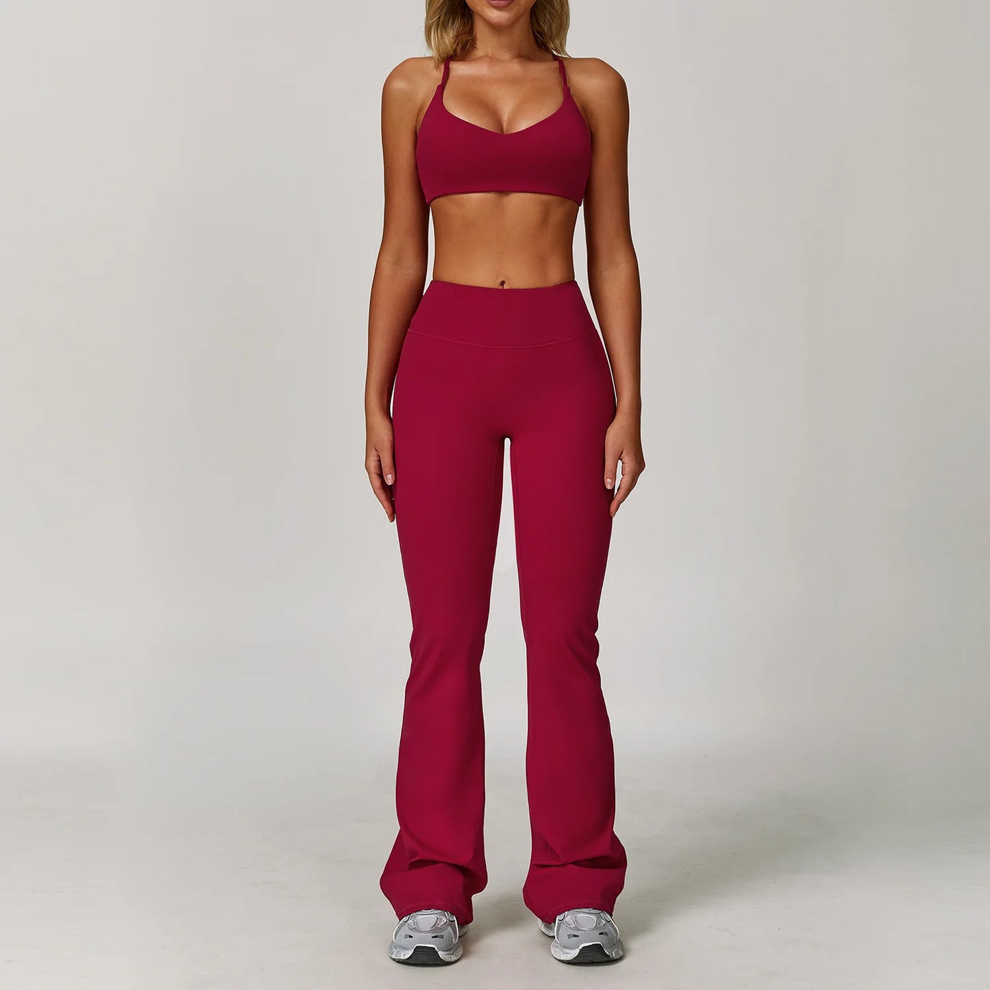 Women's Yoga Sports Set 2/3PCS Gym Workout Tracksuit Long Sleeve Sports Bra Athletic Wear Running Fitness Clothing