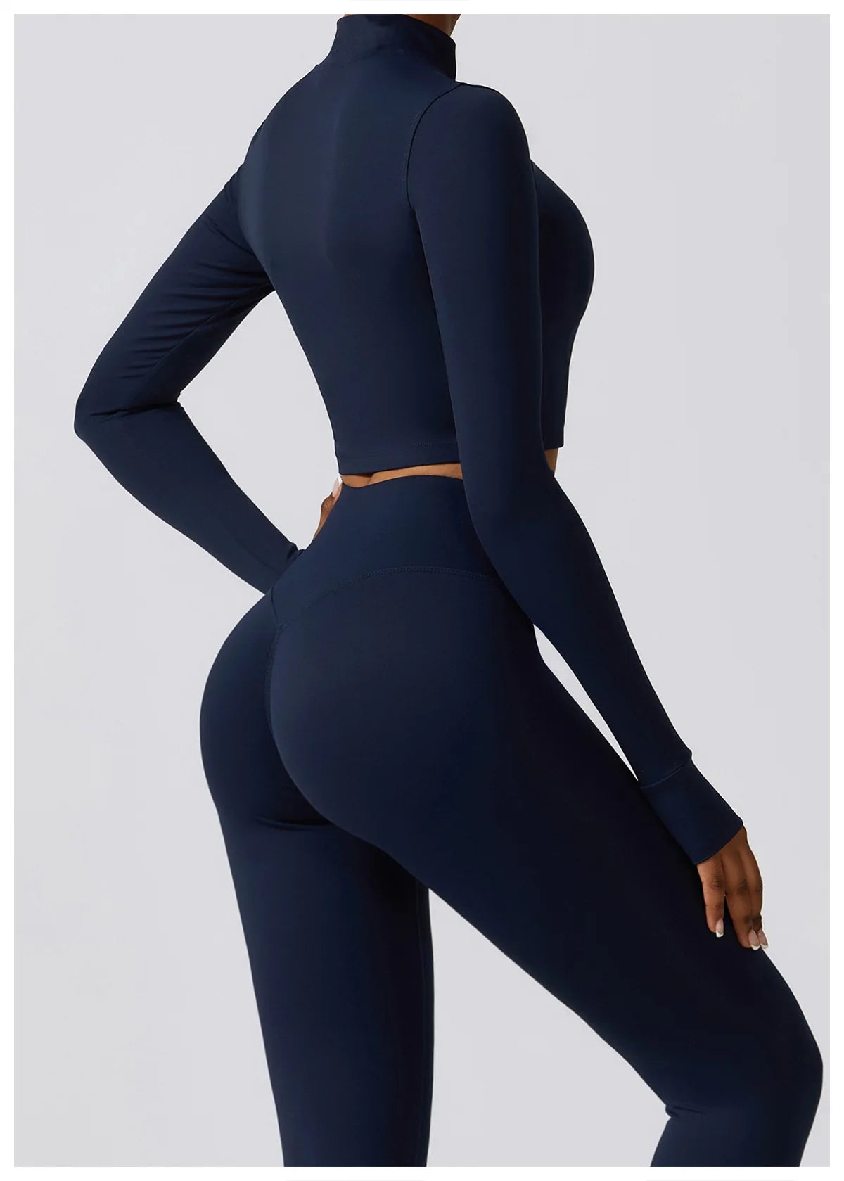 Women's Sportswear Yoga Set Seamless Fitness Bra Crop Top Long Sleeve Workout Clothes Athletic Wear Gym Legging for Running Fitness