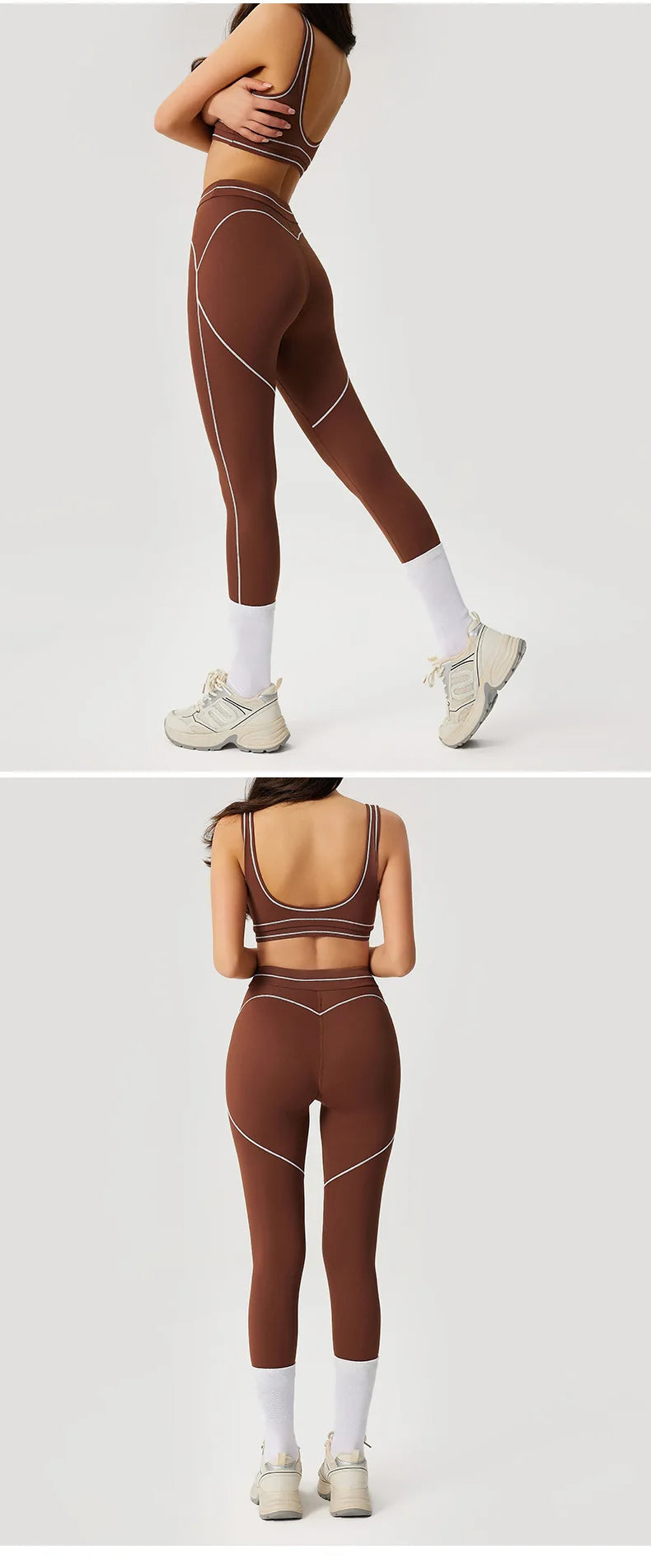 2pcs Women's Gym Sport Set Push up Yoga Pants Hollow Back High Waisted Leggings Fitness Bra Workout Quick Dry Breathable Sportswear