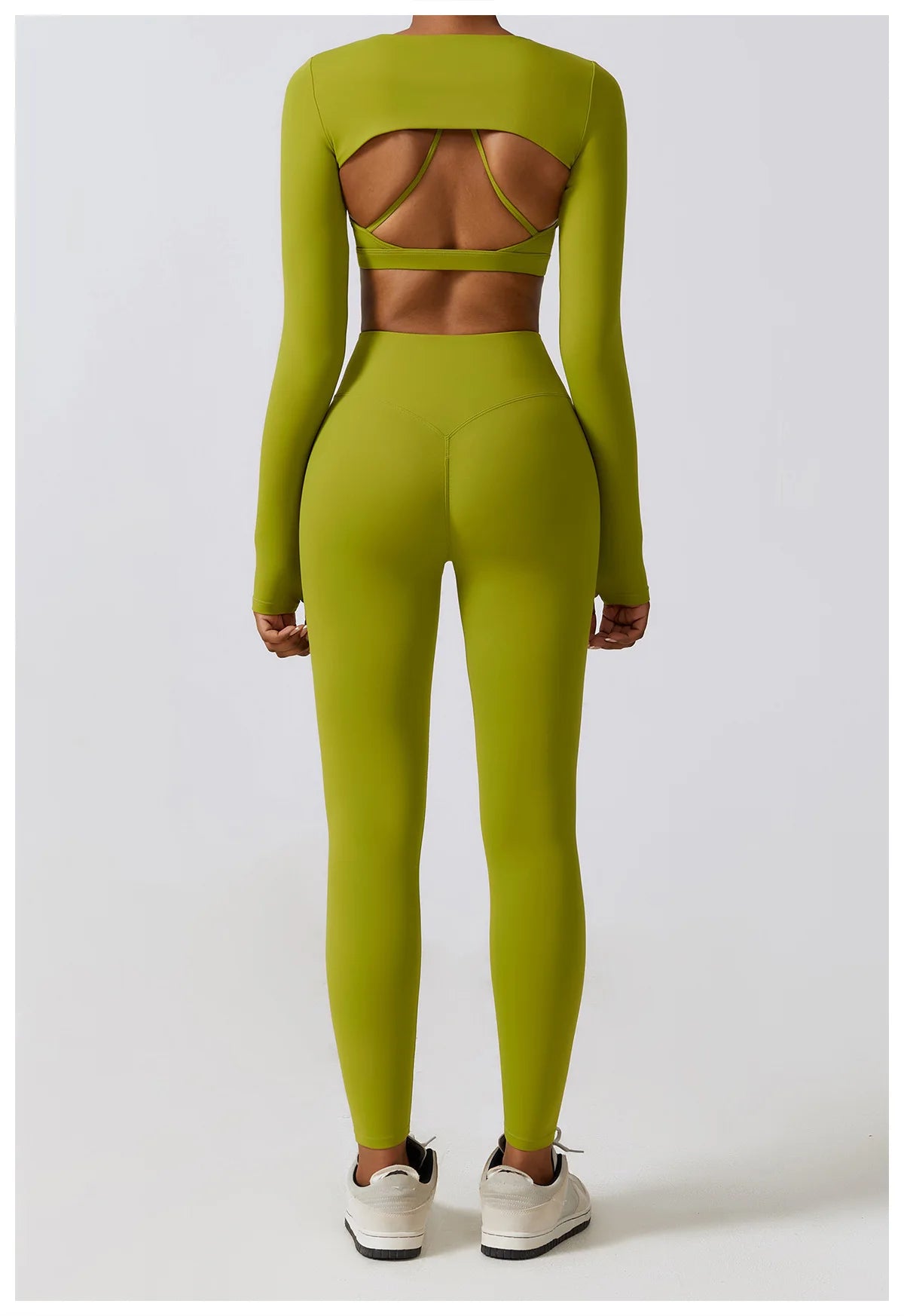 Women's Sportswear Yoga Set Seamless Fitness Bra Crop Top Long Sleeve Workout Clothes Athletic Wear Gym Legging for Running Fitness