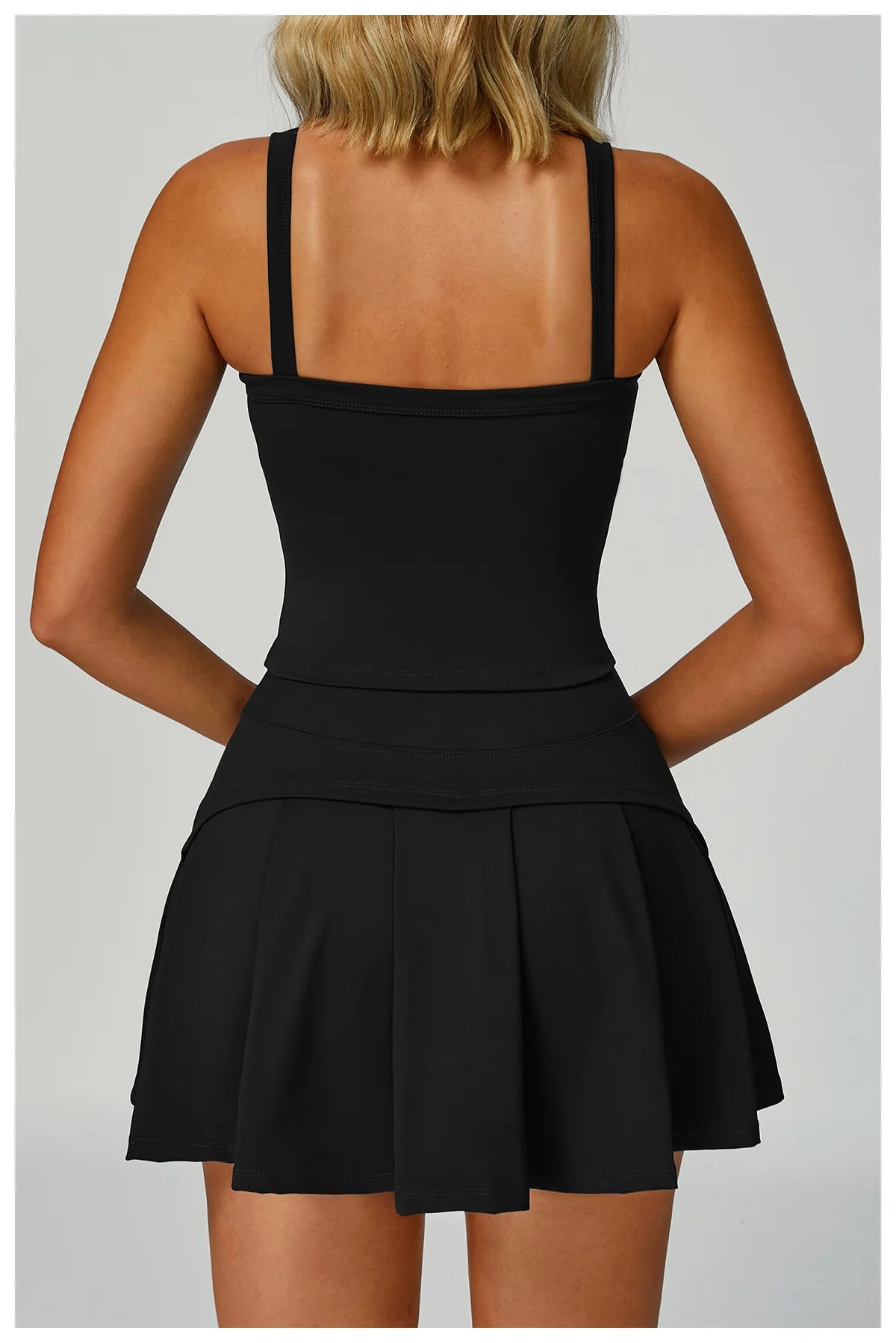 Women's Sexy Tracksuit Yoga Set 2 Pieces High Waist Sport Bra Sleeveless Skirt Gym Fitness Workout Suit Breathable Anti-Wrinkle