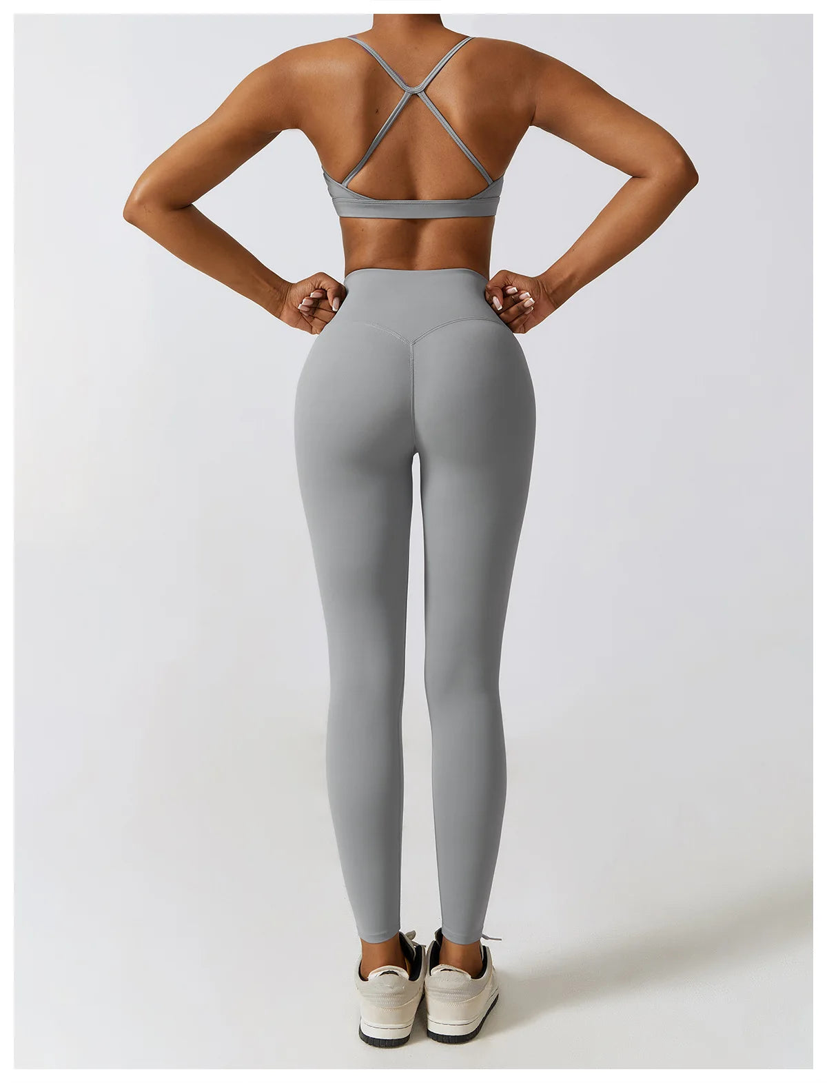 Women's Sportswear Yoga Set Seamless Fitness Bra Crop Top Long Sleeve Workout Clothes Athletic Wear Gym Legging for Running Fitness