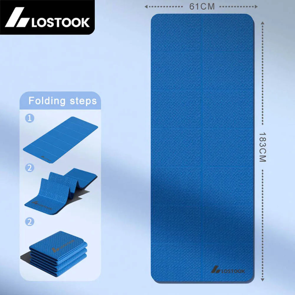 4mm Thick Foldable TPE Yoga Mat Eco-Friendly Non-Slip Exercise Mat for Yoga Pilates Stretching Travel And Home Fitness