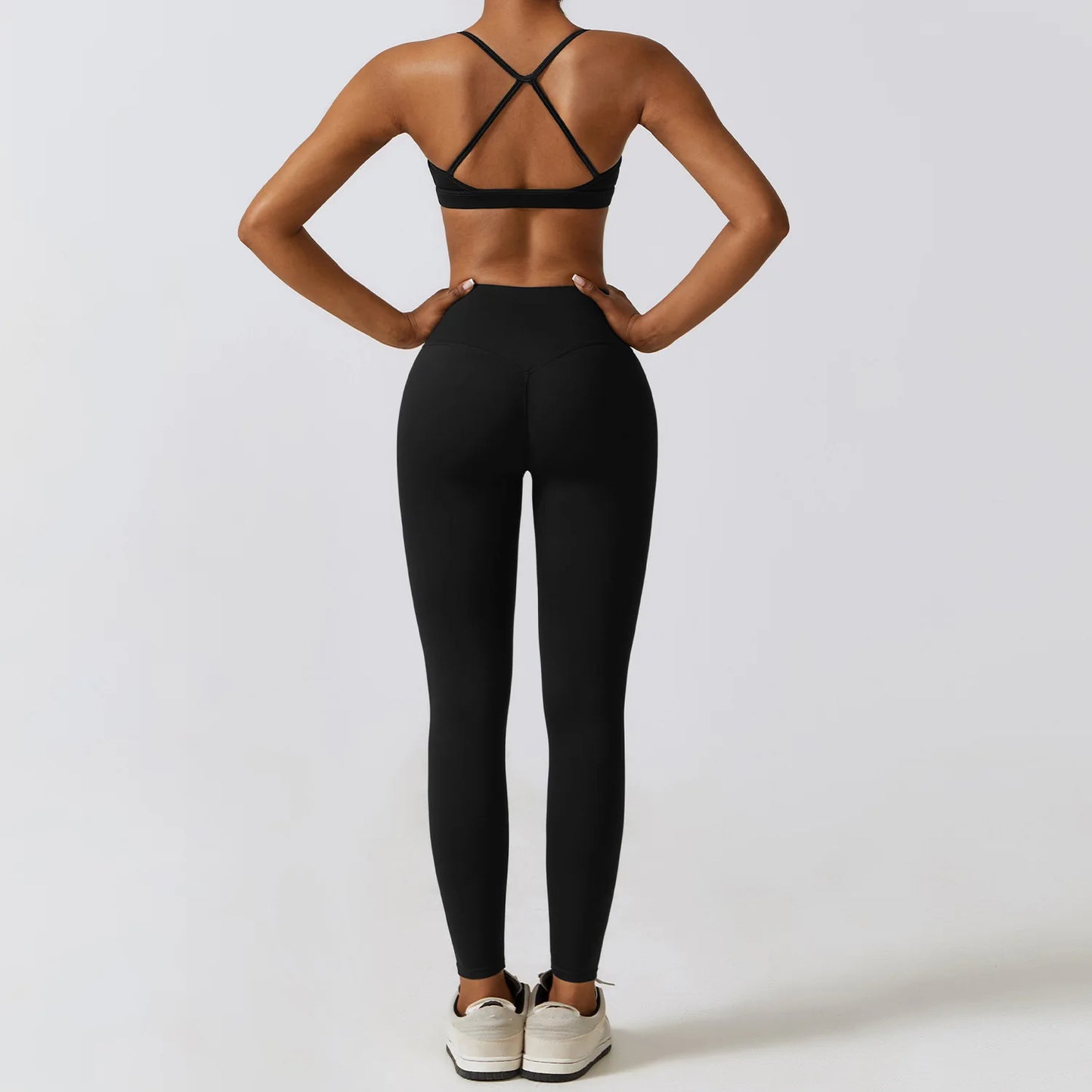 Women's Sportswear Yoga Set Seamless Fitness Bra Crop Top Long Sleeve Workout Clothes Athletic Wear Gym Legging for Running Fitness