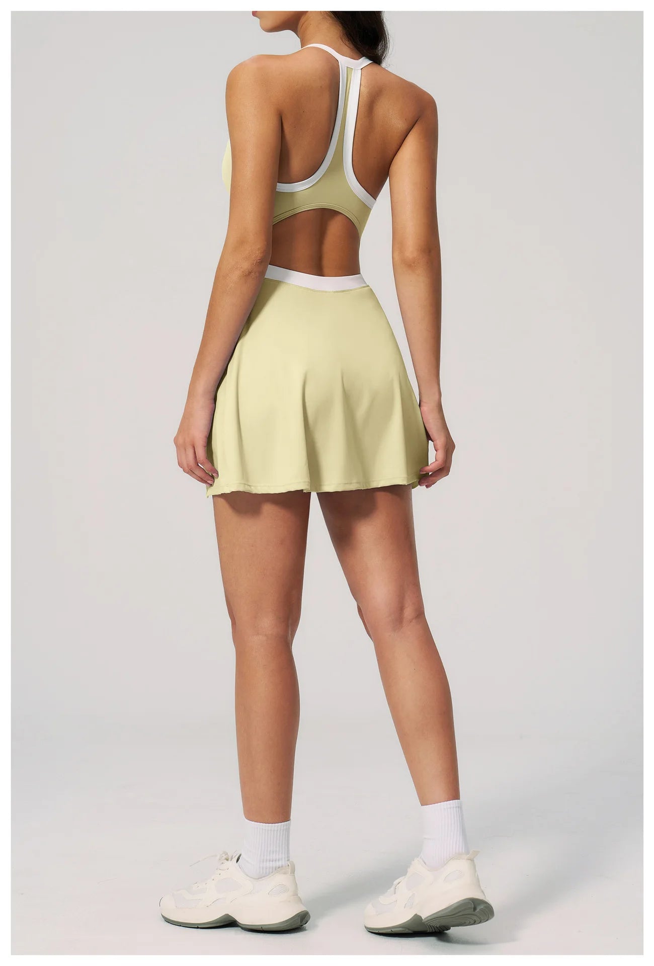 Women's Yoga Jumpsuit Set Anti-Glare One-Piece Ballet Dance Sports Dress Gym Rompers Push-Up Running Tennis Fitness Outfit