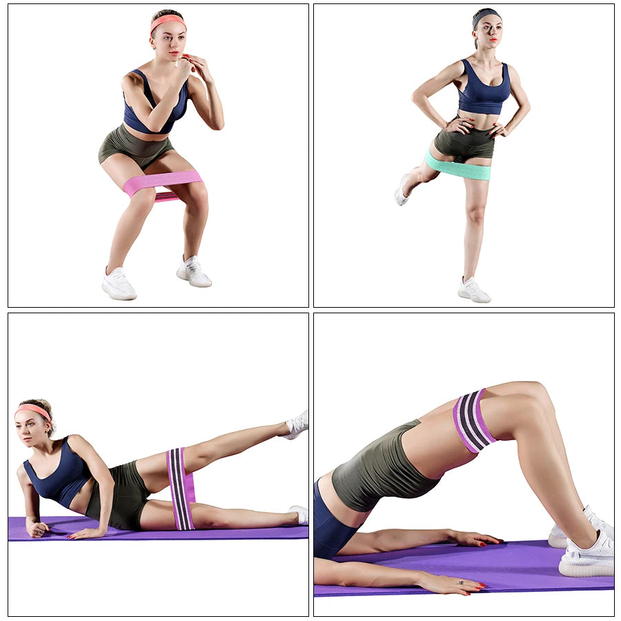 Elastic Glute Thigh Resistance Bands Fabric Booty Squat Circle Stretch Yoga Gym Equipment Hip Fitness Strips Loops Unisex