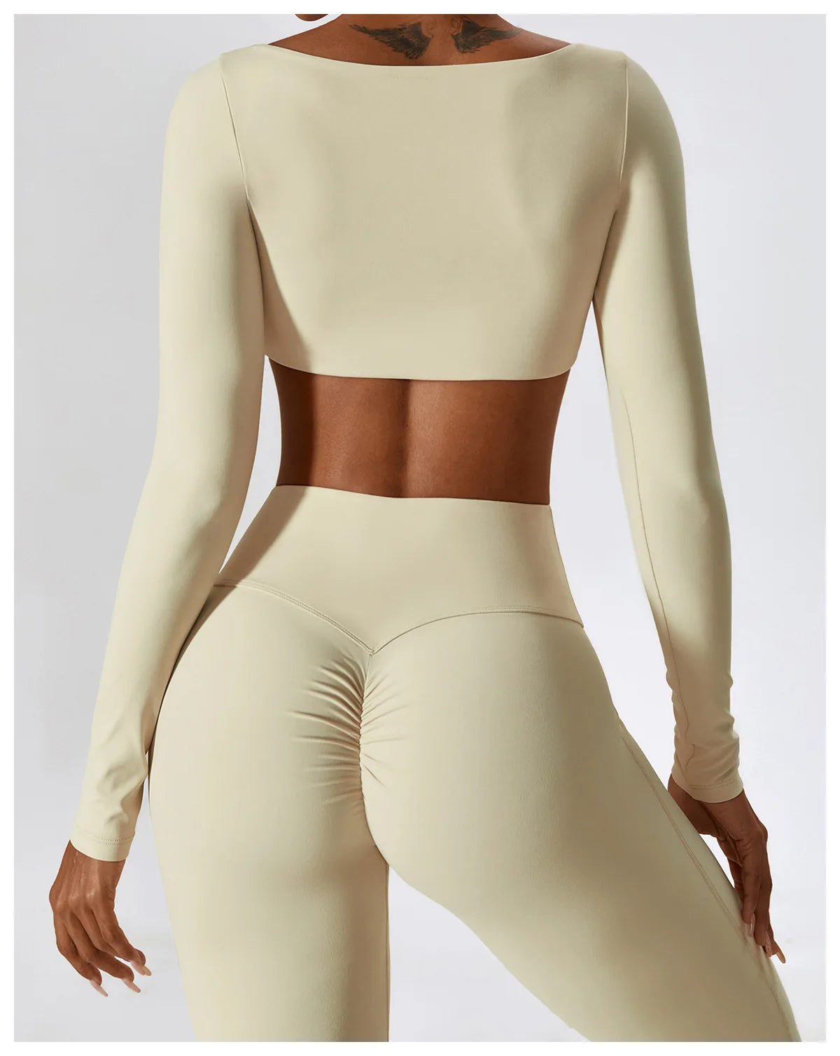 2PCS Women's Seamless Yoga Set Long Sleeve Athletic Legging & Crop Top Sportswear Workout Fitness Gym Sports Suit Winter Workout Clothes