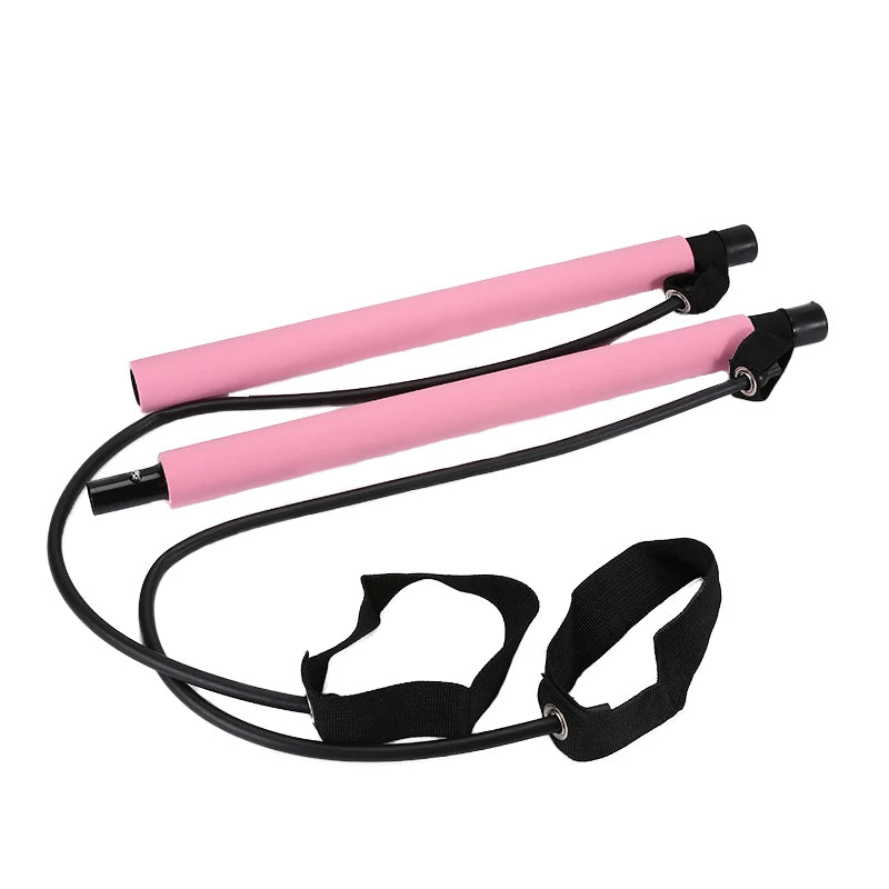Multifunctional Pilates Bar Kit – Fitness Bar with Resistance Bands for Full Body Home Workouts