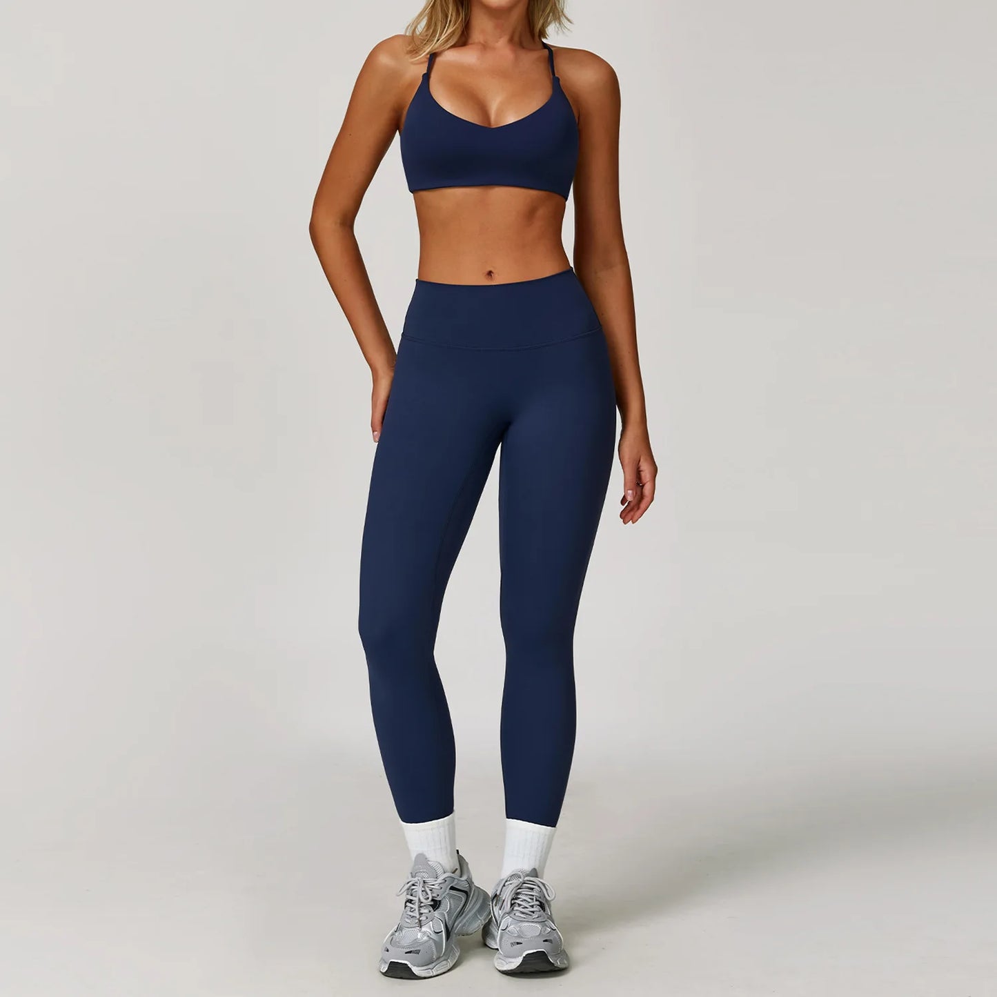 Women's Yoga Sports Set 2/3PCS Gym Workout Tracksuit Long Sleeve Sports Bra Athletic Wear Running Fitness Clothing