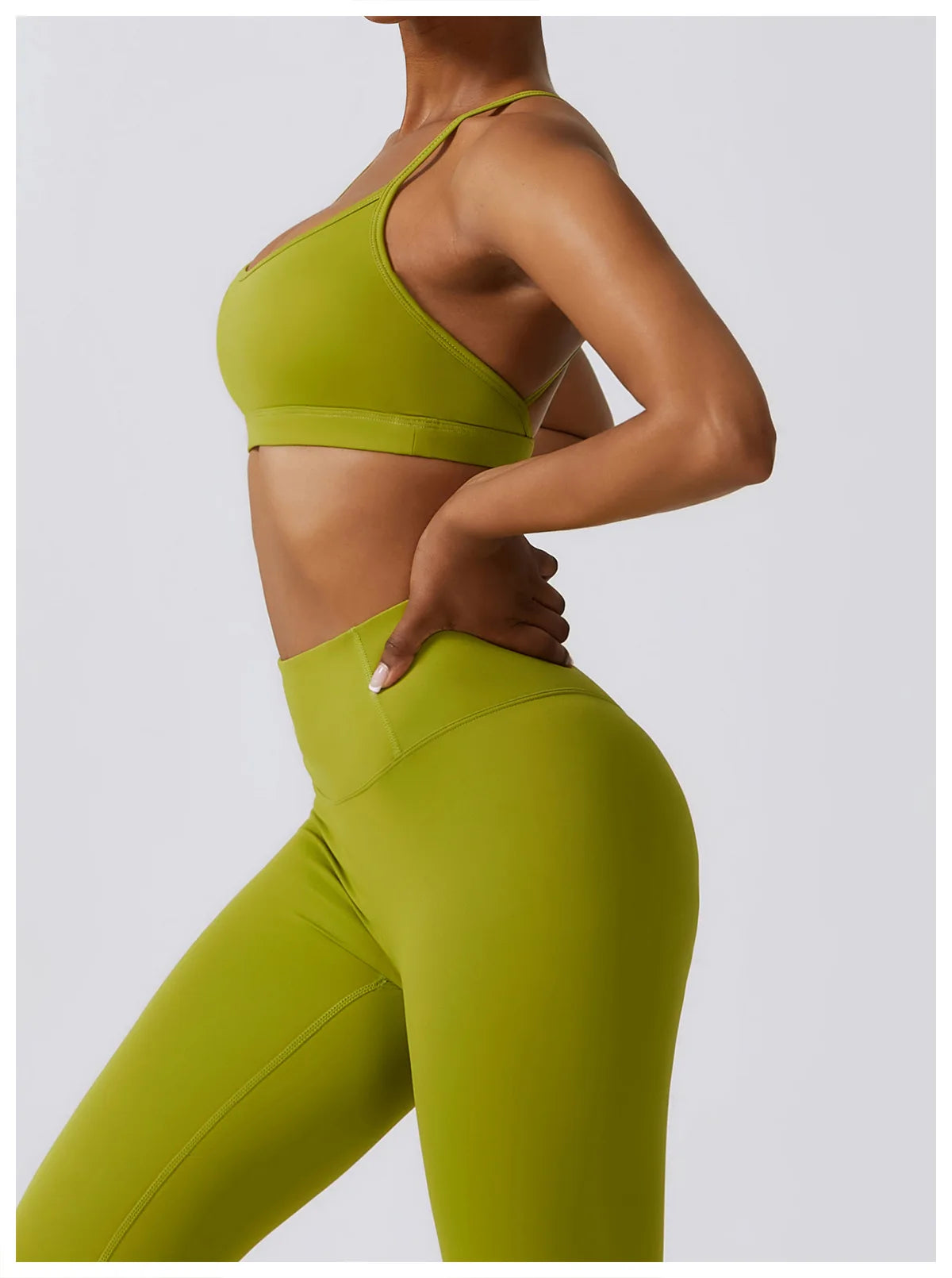 Women's Sportswear Yoga Set Seamless Fitness Bra Crop Top Long Sleeve Workout Clothes Athletic Wear Gym Legging for Running Fitness