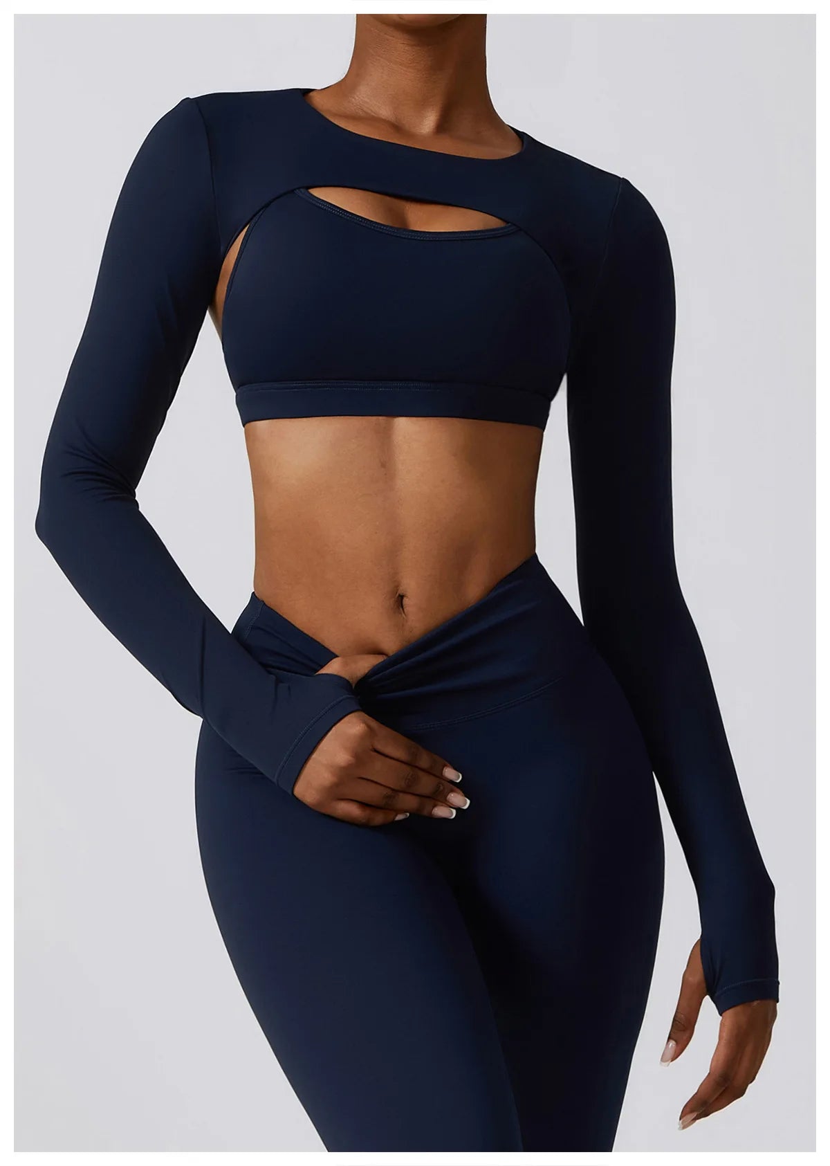 Women's Sportswear Yoga Set Seamless Fitness Bra Crop Top Long Sleeve Workout Clothes Athletic Wear Gym Legging for Running Fitness