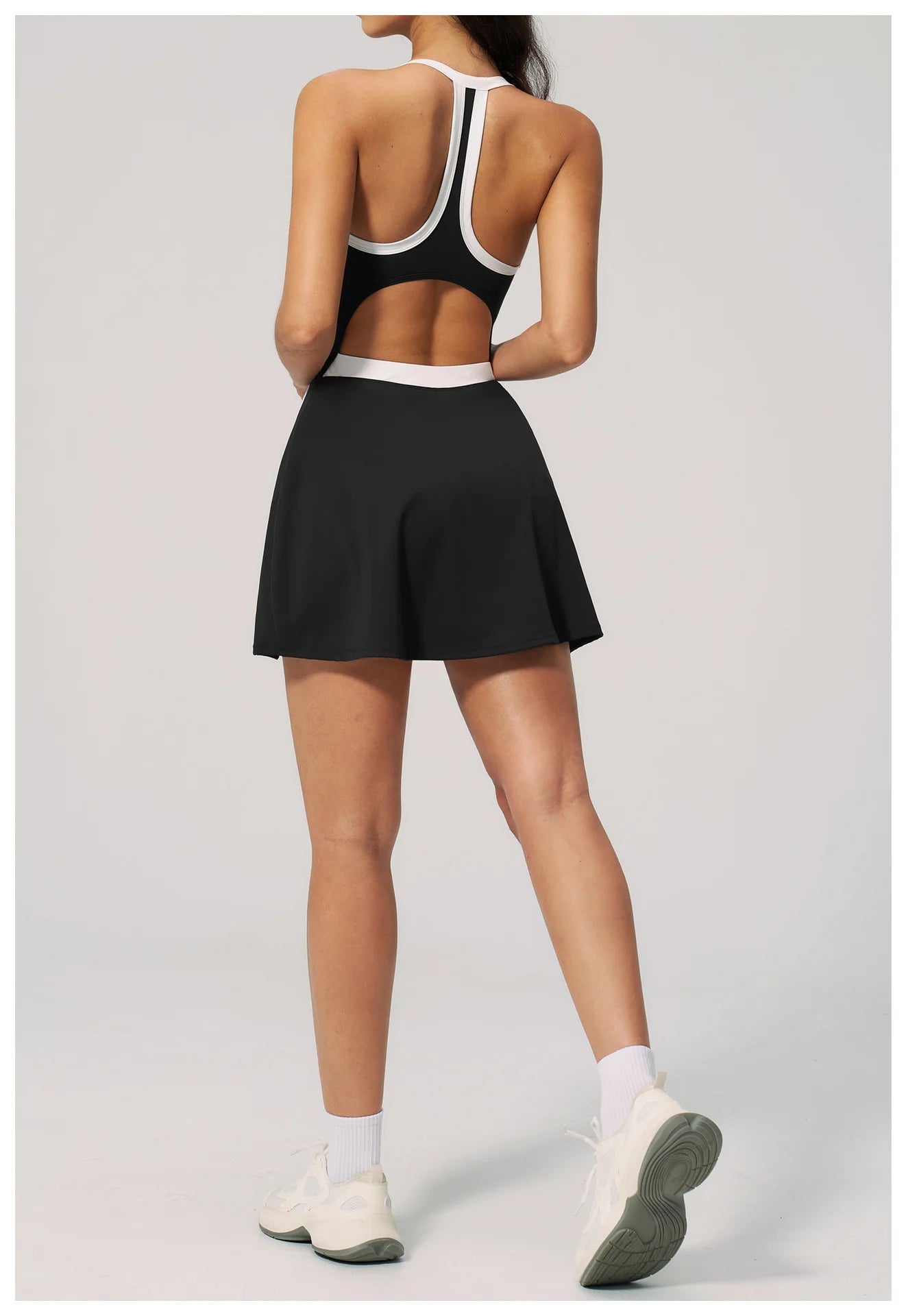 Women's Yoga Jumpsuit Set Anti-Glare One-Piece Ballet Dance Sports Dress Gym Rompers Push-Up Running Tennis Fitness Outfit