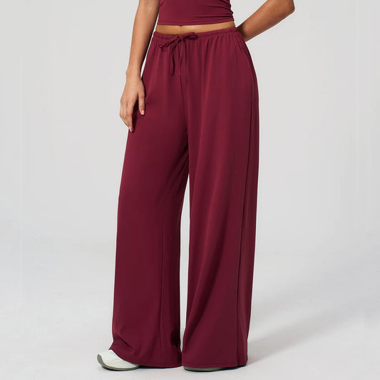 Yoga Pants Brushed Sports Pants Women's Hanging Wide Leg Loose Casual Pants Sports Running Fitness Elastic Drawstring Pants