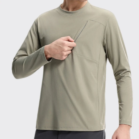 Men's Fitness Long Sleeve T-Shirt – Quick-Dry Breathable Sportswear for Running & Training